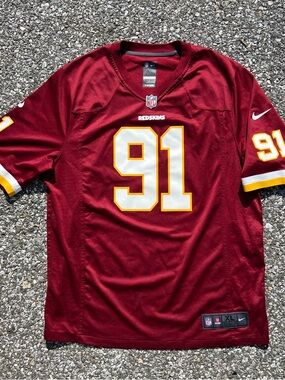 Nike On Field Washington Redskins Ryan Kerrigan #91 Jersey Burgundy Mens Size XL